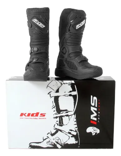 Bota Motocross Infantil Ims Track Kids Preta Off Road