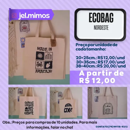 Ecobags Personalizadas Nordeste -Atacado