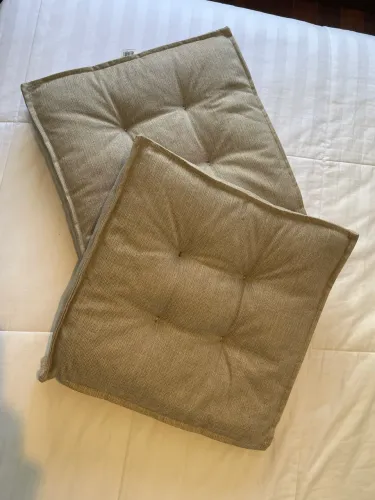 Futon almofada quadrada em Linho cor Caqui 45x45cm - 8 unidades  