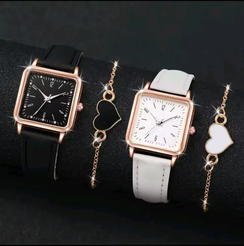 Kit relógio e pulseira feminino elegance premium luxo 