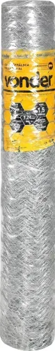 Tela metálica hexagonal, mangueirão, malha 3", 18 BWG x 1,5 m, com 50 m, VONDER