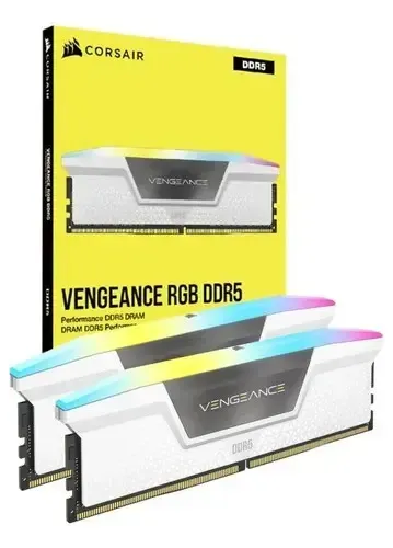 Memória Corsair Vengeance Rgb Branca Ddr5 64gb (2 X 32gb) 6000mhz