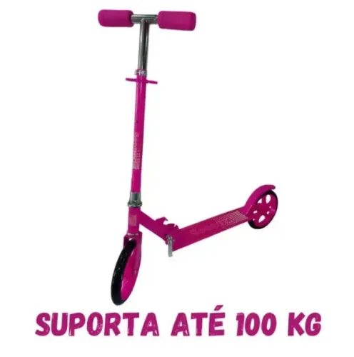patinete crianças, jovens e adultos, ajustável, rosa, suporta até 100kg