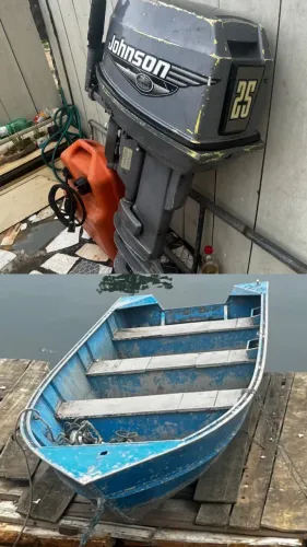 Barco borda alta e motor