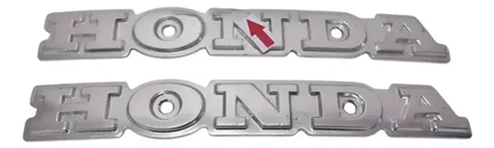 Par Emblema Tanque Honda Cb 400 (sem Cor) Detalhes 54427 Prata Polido