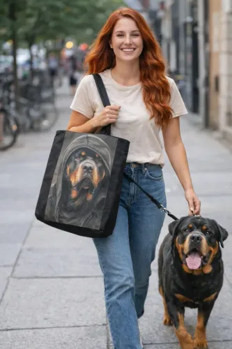 Bolsa Ecobag estampa cachorro Rottweiler