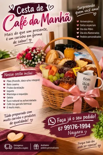 Cesta cafe da manhã