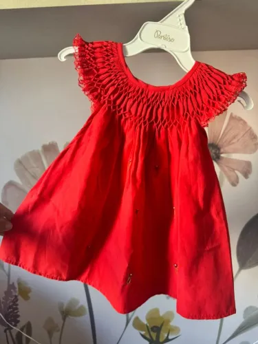 VESTIDO INFANTIL VERMELHO TAMANHO 1 ANO