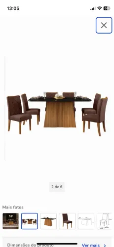Mesa de jantar 6 lugares