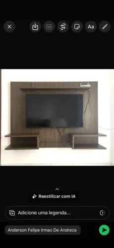 Rack com Painel amadeirado 1,80