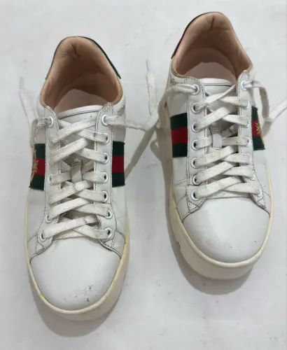 Tênis Gucci Ace Platform Sneaker with Bee - Tam 35 1/2 - Couro Branco - Original