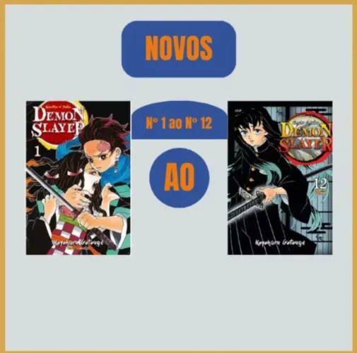 Demon Slayer - Kimetsu No Yaiba - Volume 1 ao 12 NOVOS
