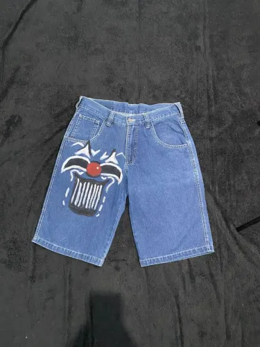 Short jeans escuro WNG X PALHAÇO (CUSTOMIZADO ) 