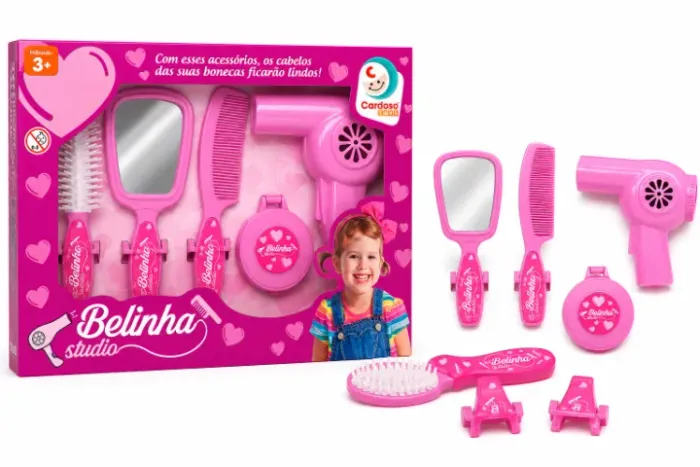Kit Infantil Belinha Studio - Acessórios de Beleza para Bonecas - Novo 
