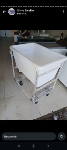 CARRO INOX 304 C/CUBA DE PLASTICO 180 TB BARONESA