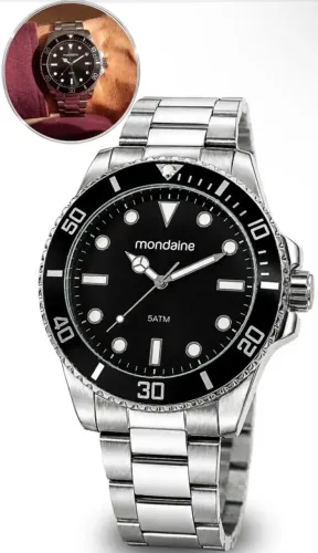 Relógio Prata Masculino Diver Mondaine 