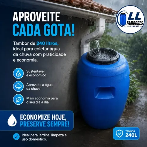 Tambor 240 litros bombona grande de plástico 