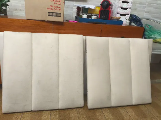 Cabeceira de cama viúva solteirão 120 cm bege em módulos 