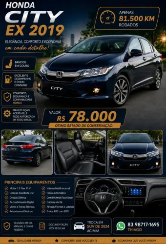 Honda City Sedan EX 1.5 Flex 16V 4P Aut. 2019