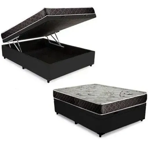 Bau casal blindado + Colchão Casal Espuma D23 138 12 cm Pasquale Clean Paropas promoção