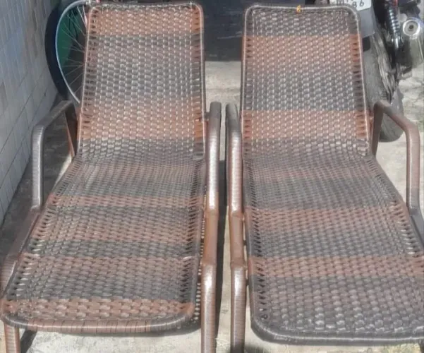 Móveis Com Valor<br>Espreguiçadeira Para Piscina área Externa Jardim Varanda Em Alumínio