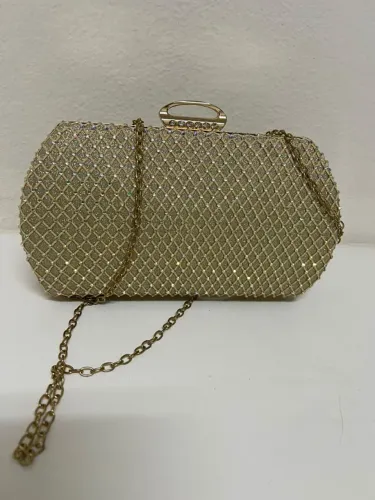 Bolsa de casamento formatura dourada brilhante
