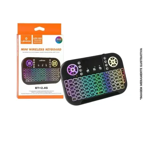 Mini Teclado Sem Fio RGB Lehmox LEY-183