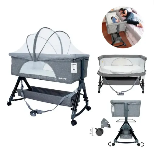 Berço portátil Moisés Co-bed balanço com mosquiteiro e cesto- Cinza KaBaby