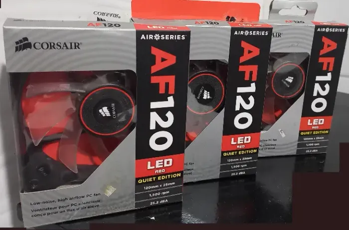 Kit 3x Corsair AF120 LED Red 120mm - Fan / Cooler para Gabinete PC (valor negociável)