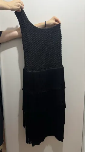 Vestido de franjas - crochê
