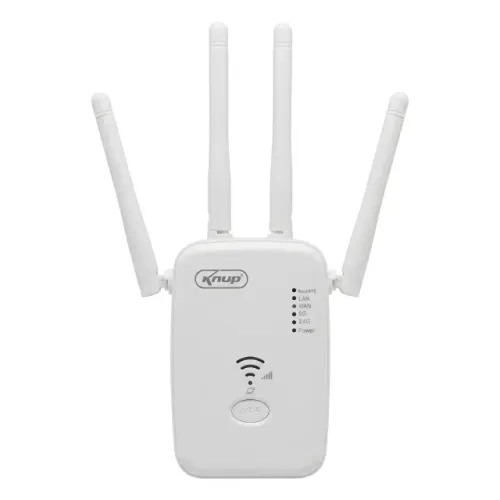 Repetidor Wi-Fi Knup KP-RW405 Dual Band 2.4GHz/5GHz 4 Antenas Amplificador de Sinal Semino