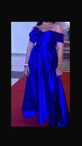Vestido longo azul festa e formatura m/g