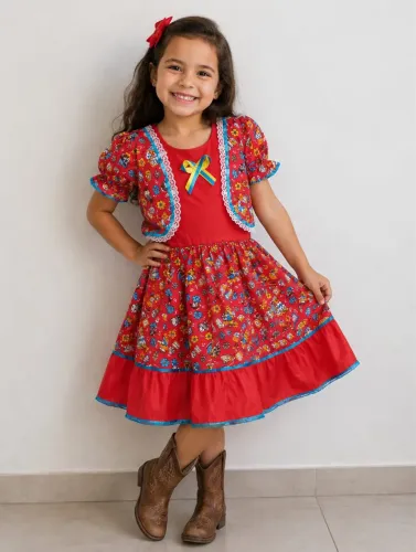 Vestido junino infantil 10 anos