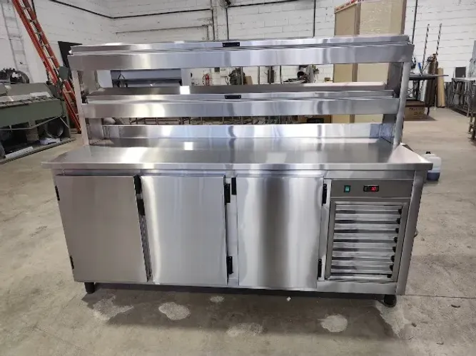 Condimentadora inox refrigerada 1500mm para pizzaria SS