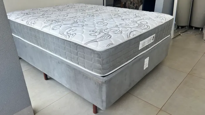 Cama Box Casal Solar Saturno Pocket Veludo