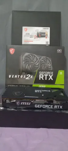 Placa de Vídeo MSI RTX 3060 Ventus 2X OC 12GB - Na Caixa (Impecável)
