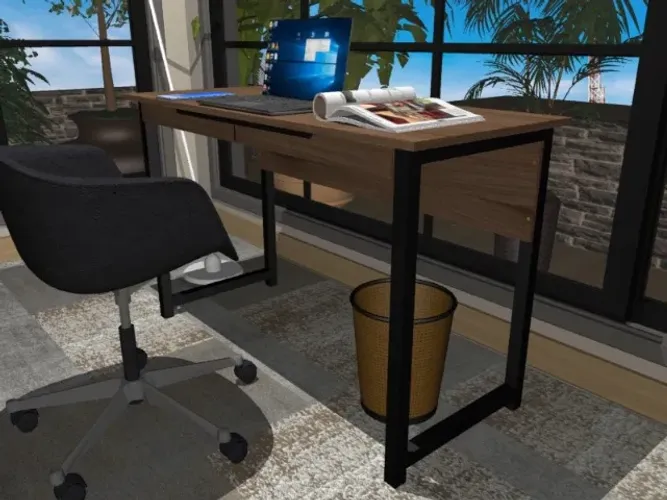 Mesa de Escritório Wood Office :2 gavetas. L90cm x P40cm x A74cm