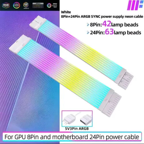 1 hub 9pin e 2 cabos sleeved argb