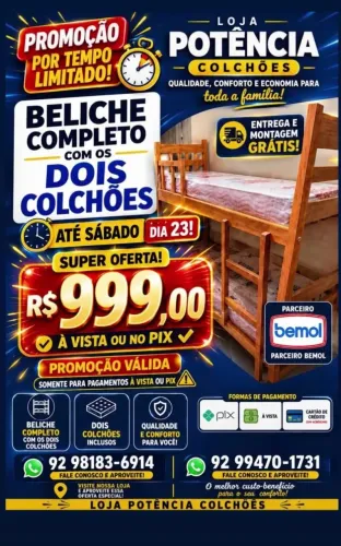Beliche com colchões 