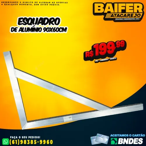 Esquadro de Alumínio 90x60cm