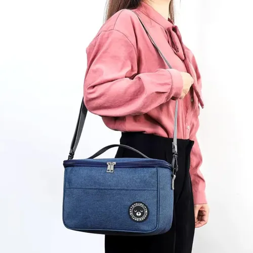 Bolsa Térmica Azul Para Marmita com Alça