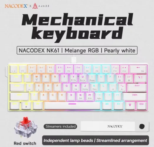 Teclado mecânico com fio Ajazz nk61 60%
