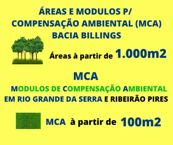 Áreas p/ Compensação Ambiental ou MCA Módulos de Compensação Ambiental Bacia Billings