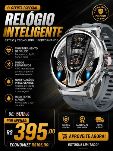 ? Smartwatch Premium ? Tecnologia e Estilo no seu pulso!