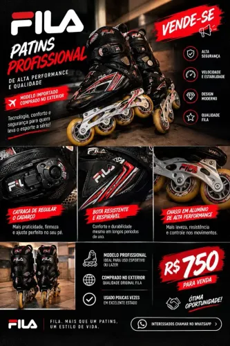 Roller board fila patins profissional abec7 seminovo 37-38
