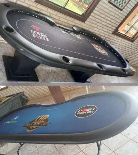 Mesa de poker pé dobravel) e outra profissional