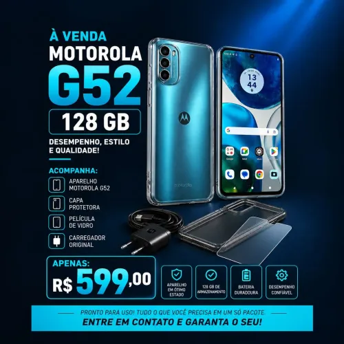 MOTOROLA G52 128GB - APENAS R$599!