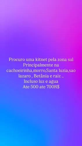Estou procurando uma kitnet pra alugar