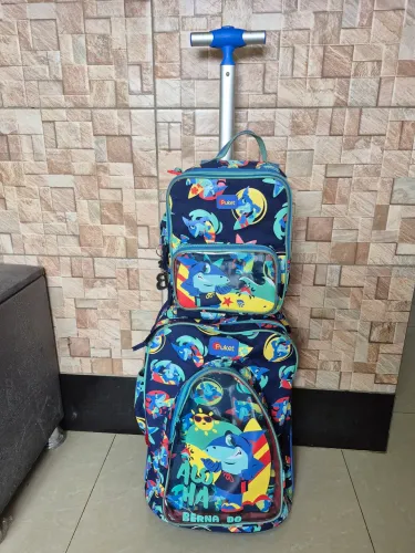Kit Mochila puket tubarão nova