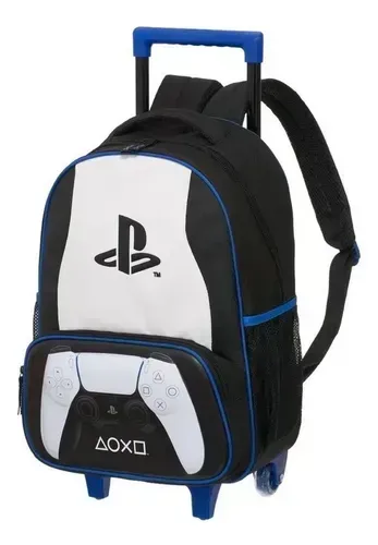 Mochila De Rodinha Com Alcas Playstation Pulse Pacific Preto Original